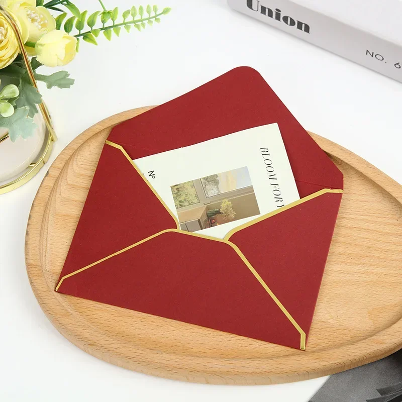 Sobres de piezas para invitaciones postales, bolsa de almacenamiento de papel de 15,7x10,7 cm, 150g, para mensajes de regalo, boda, negocios, papelería, 50 unidades