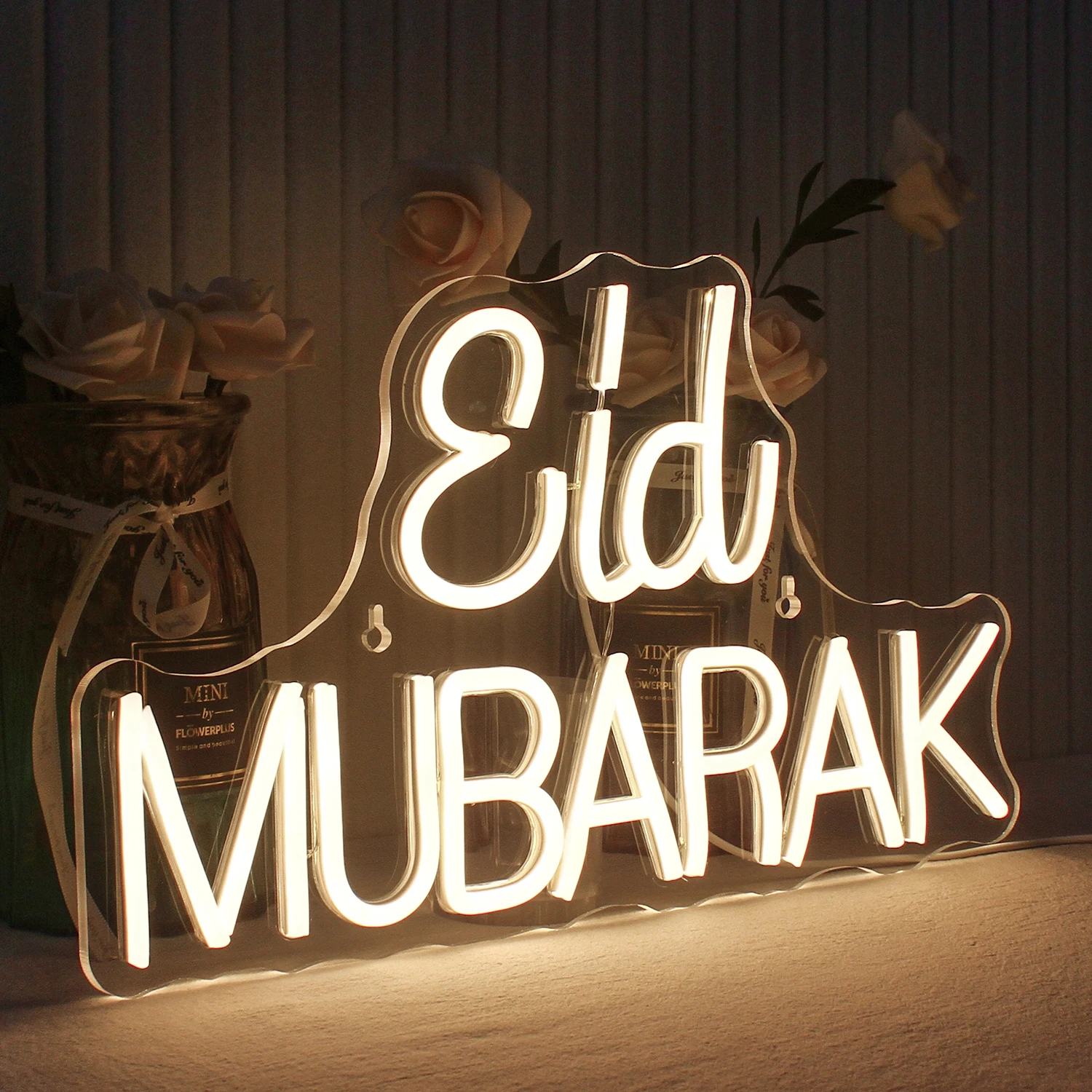 Eid Mubarak Neon Led Sign for Home Ramadan Mubarak Party Decor Neon Sign Islamic Home Bedroom Decoration Neon USB Powered