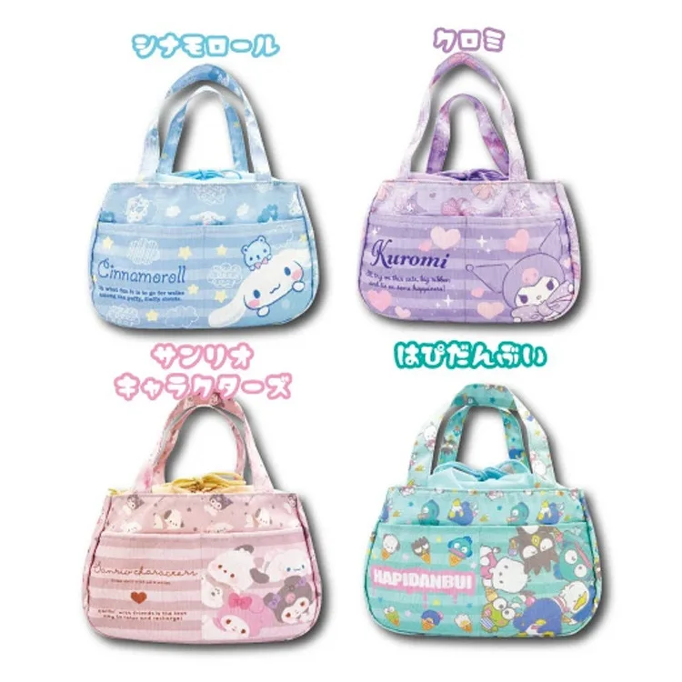 

Kawaii Sanrio New Women's Handbag Hellokitty Kuromi Anime Cute Large Capacity Parent-Child Outing Function Lunch Bag Girls Gift