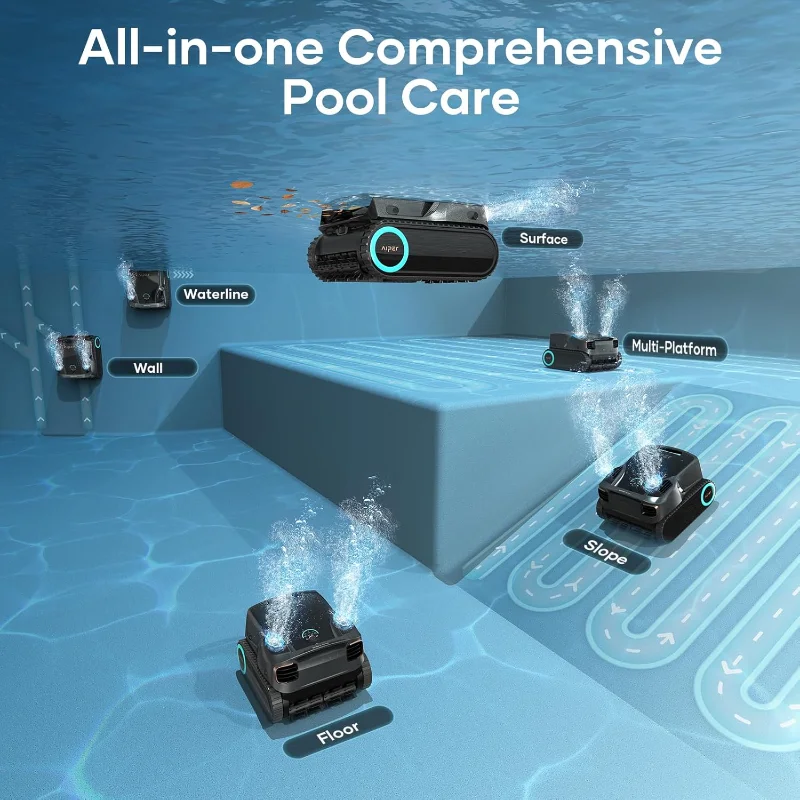 Aiper Scuba X1 Pro Max All-in-One Pool Cleaning Robot, Pool Mapping, Adaptive Path, 8500 GPH Power, TVC Engine