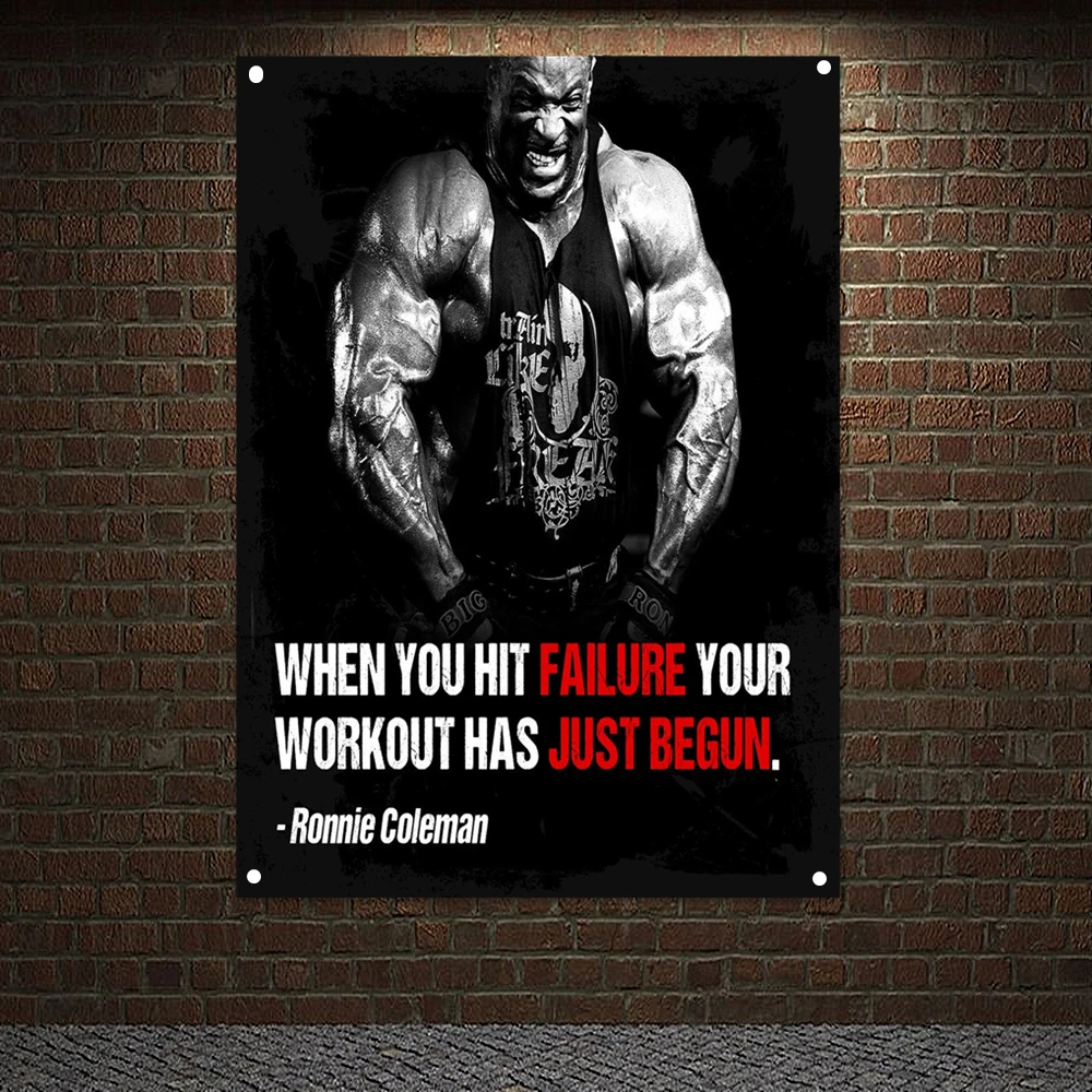 

Gym Wallpaper Workout Inspirational Banners Wall Stickers Man Muscular Body Poster Flags Hanging Painting For Room Bedroom Decor