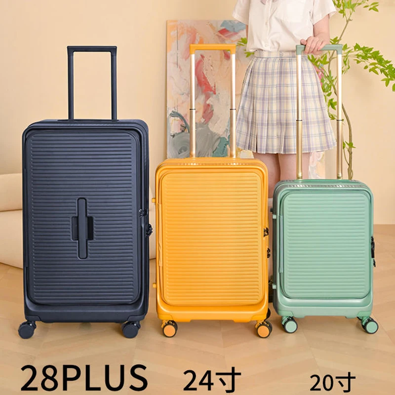 Trolley case Large capacity luggage New side open lid weighing suitcase Female traveling 28PLUS suitcase Male