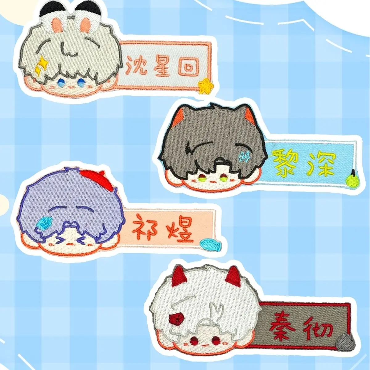 

Love and Deepspace Rafayel Zayne Xavier Sylus Caleb Anime Cosplay Embroidery Sticker Name Sticker Cloth Sticker Halloween Gift