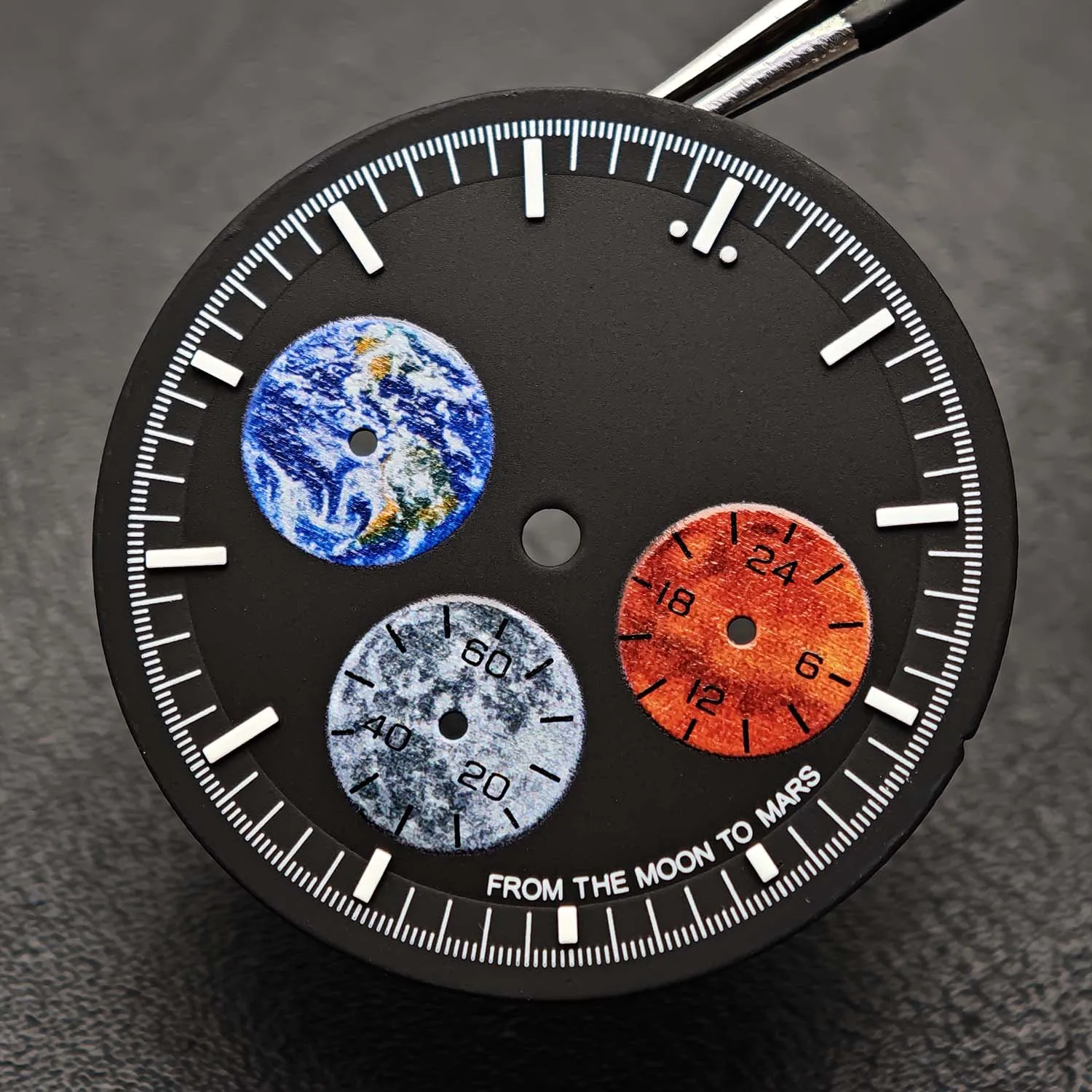 Vk63 Chronograph Dial 32.5mm Green Luminous Watch and Hands Suitable for Vk63 Movement Watch Replace Accessories