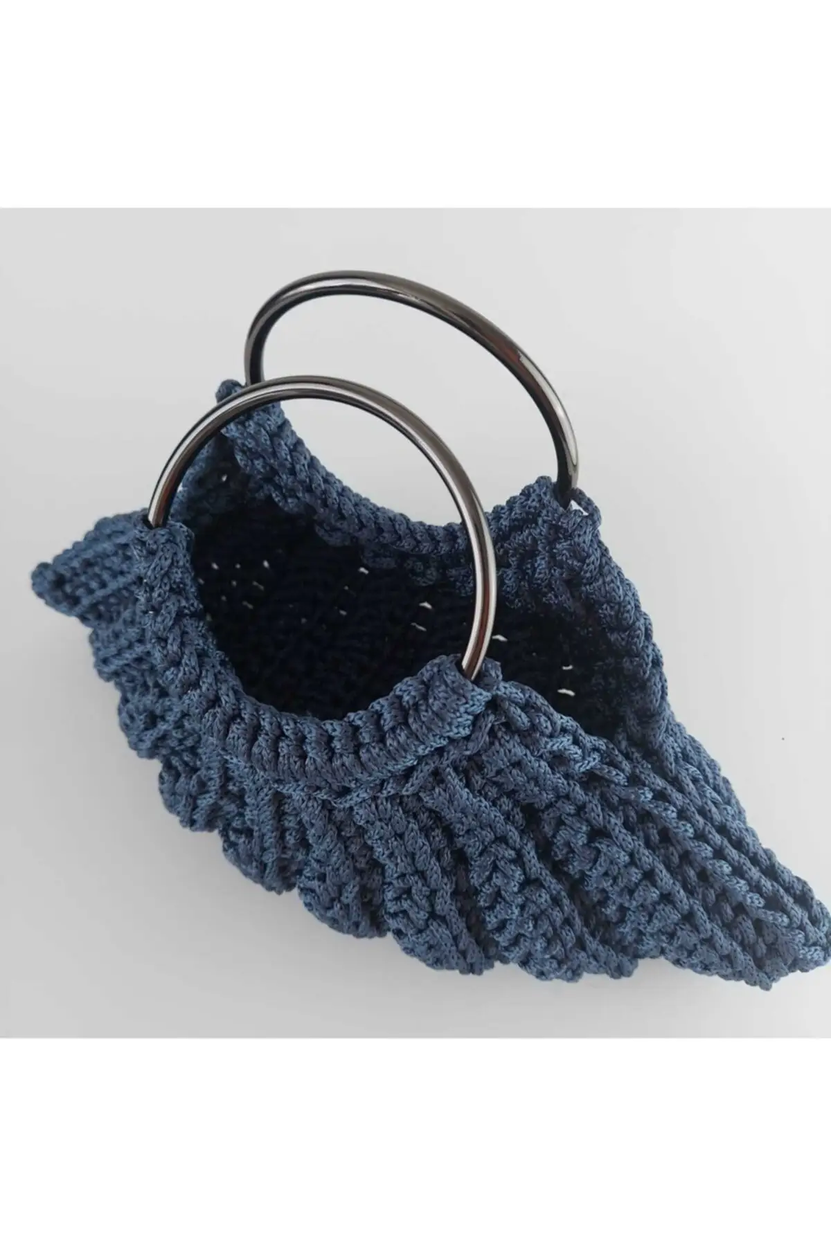 Uras Handmade Indigo Crochet Hand Bag Women bag Shoulder Bag Handmade