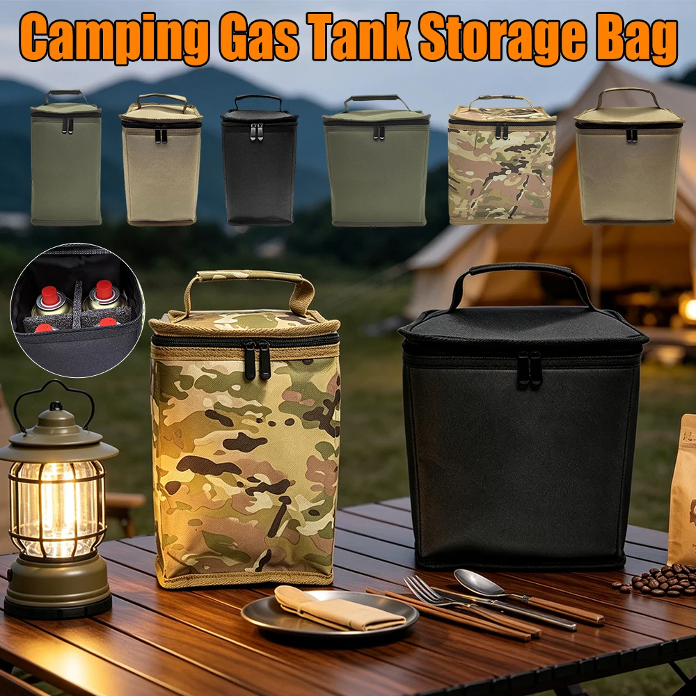 Outdoor Camping Gas Tank Storage Bag Camping Gas Tank Bag Ground Nail Tool Bag Gas Canister Picnic Cookware Utensils Kit Bag