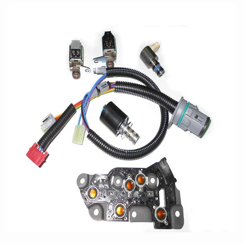 4L80E Original Transmission Shift Solenoid Kit 4 Solenoids 1 Press Switch 1 Internal Wire Harness Fits for 1991-2003