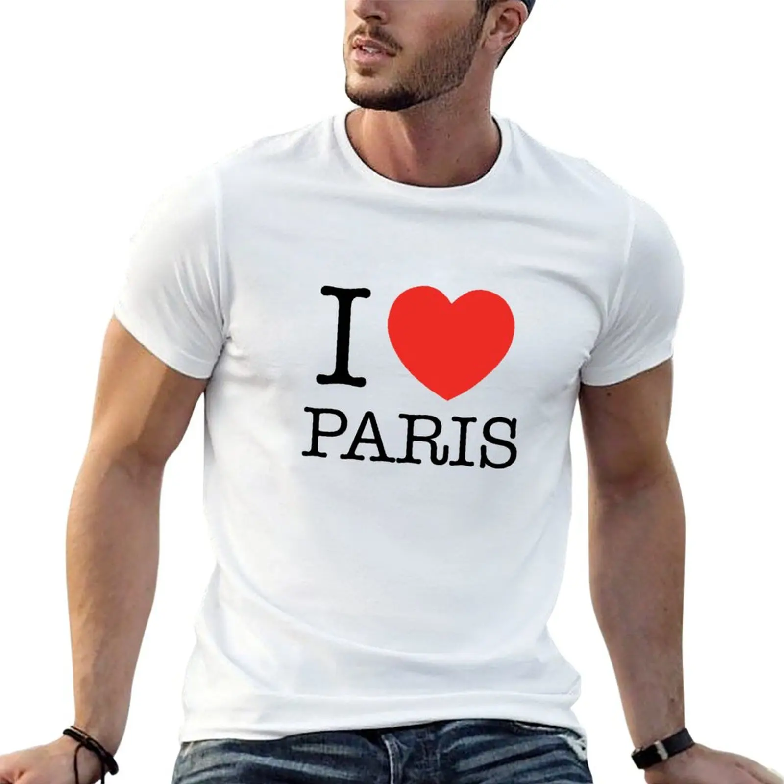I Love Paris T-Shirt Comfortable Basic Crew Neck Tee