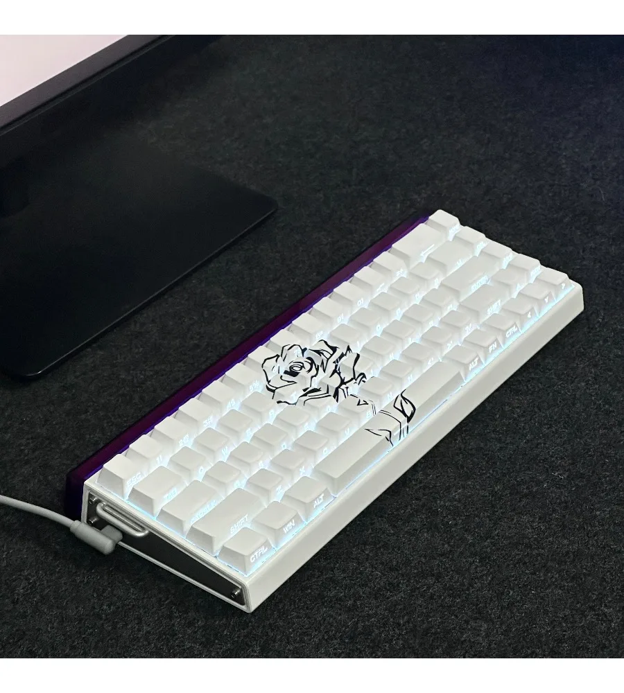 

Simple rose side engraved transparent keycap hope brother sublimation PBT original highly adapted magnetic axis mechanical