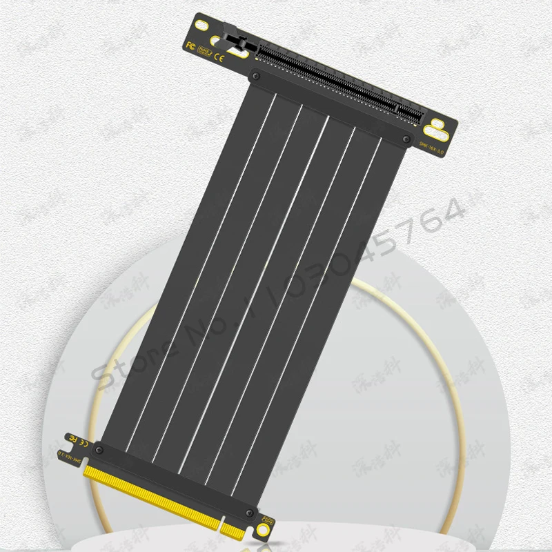 PCIE 3.0X16 Riser Cable Video Card Extension Shielded Flexible 90 ° تركيب وحدة معالجة الرسومات السريعة بدون فقدان أسود/أبيض #4