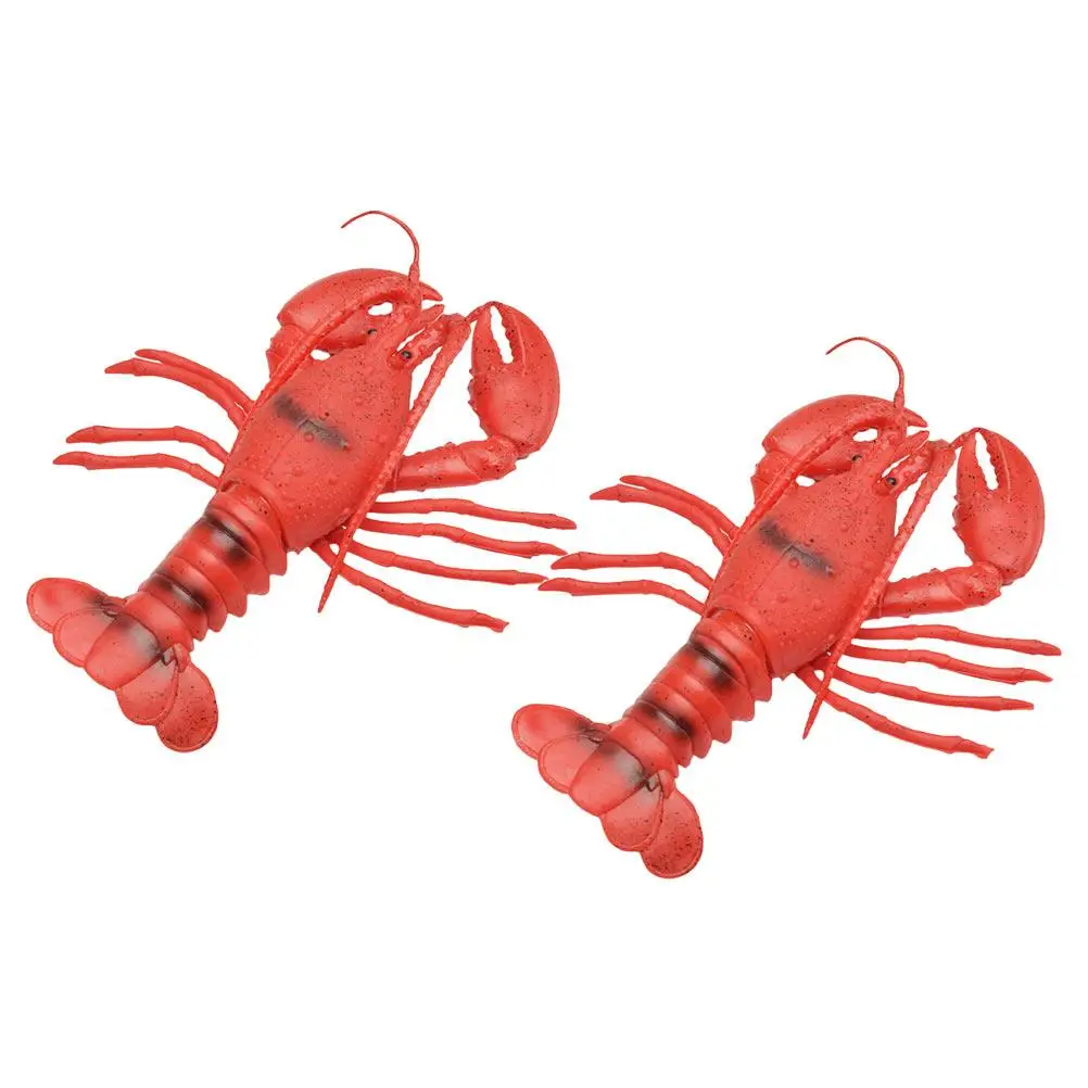 

2 Pcs Imitation Lobster Ornaments Figurine Animal Props Figure Model Toy Rubber Artificial Decorations Plaything Toddler The