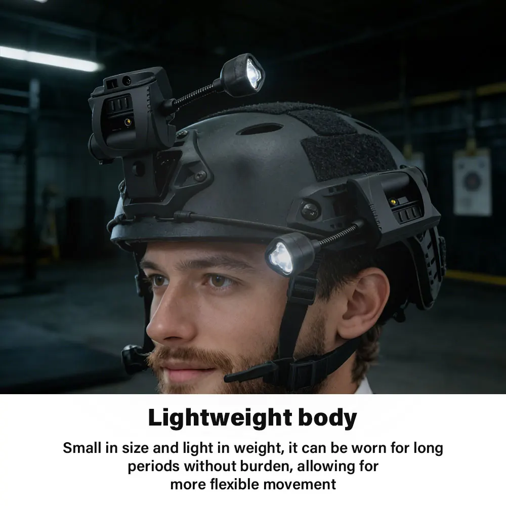 Taktische Helmleuchte, 3 Modi, LED-Taschenlampe, Helmlampe für Outdoor-Nachtbeleuchtung, Laser, Jagd, Militär, Radfahren, Angeln – Detail 3