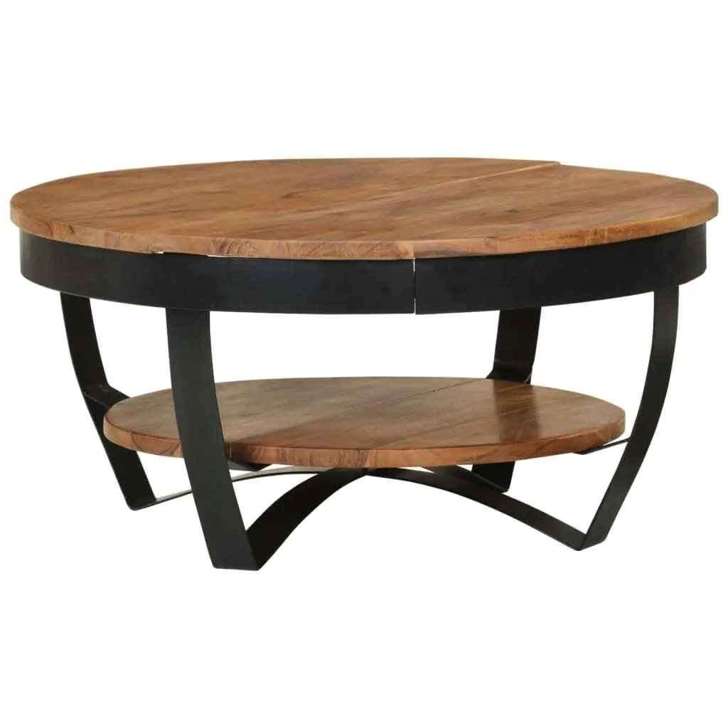 Table basse moderne en bois d'acacia massif, meuble de salon, 25.6x25.6x12.6 mn