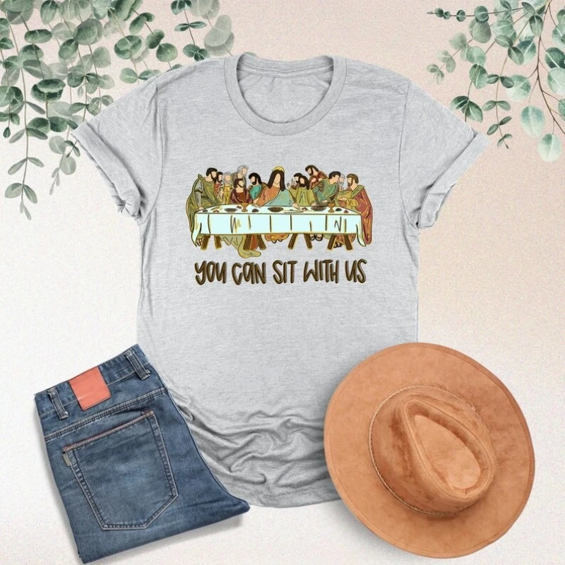You Can Sit with Us The Lords Supper Christian Shirt Religious Christian Easter Gifts Faith Based  Graphic T Shirts Aesthetic