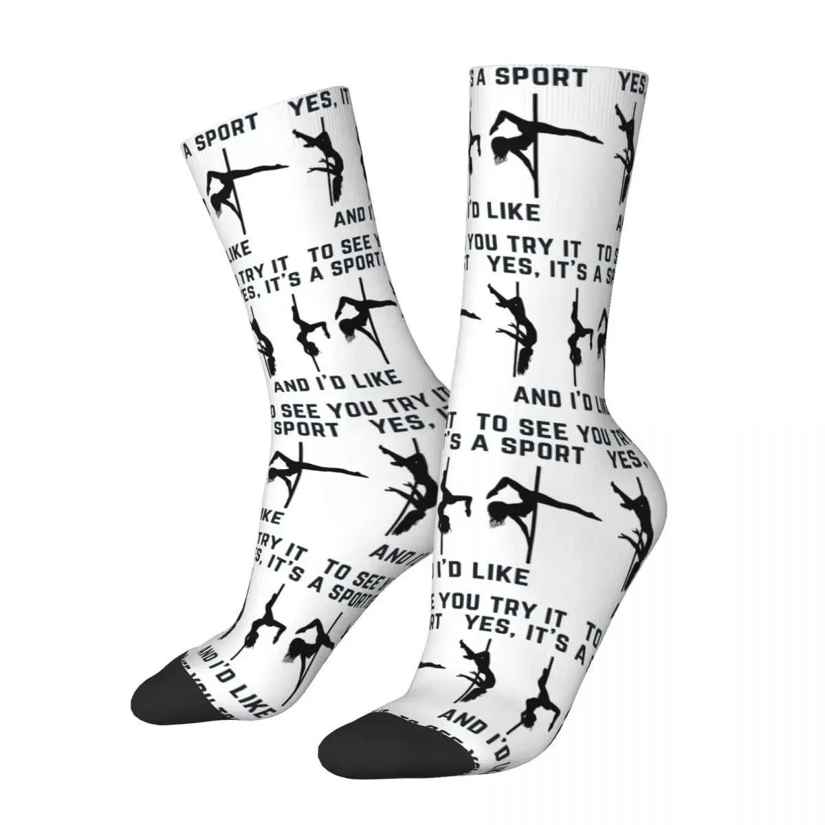 

Yes, It's A Sport - Pole Dance Design Socks High Quality Stockings All Season Long Socks for Man's Woman's Birthday Present