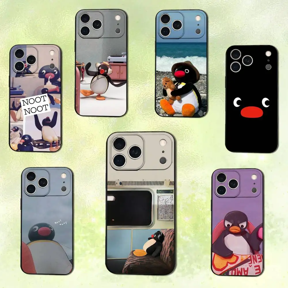 

Emoticons P-Pingu Penguin Phone Case For iPhone 14,13,17,12,11,16,15,Plus,Pro Max,XS,X,XR,SE,Mini,Soft Silicone Black Cover
