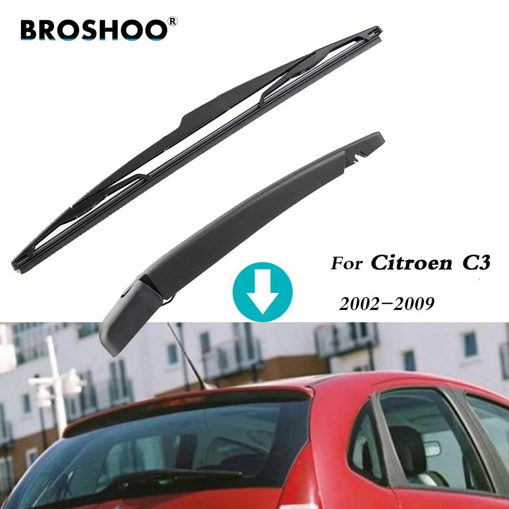 BROSHOO Car Rear Wiper Blades Back Windscreen Wiper Arm For Citroen C3 Hatchback (2002-2009) 355mm,Windshield Auto Styling