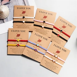 2 Pcs Heart Matching Bracelets For Couples and Friendship Fashion Handwoven Long Distance Bracelets Jewelry Valentine's Day Gift