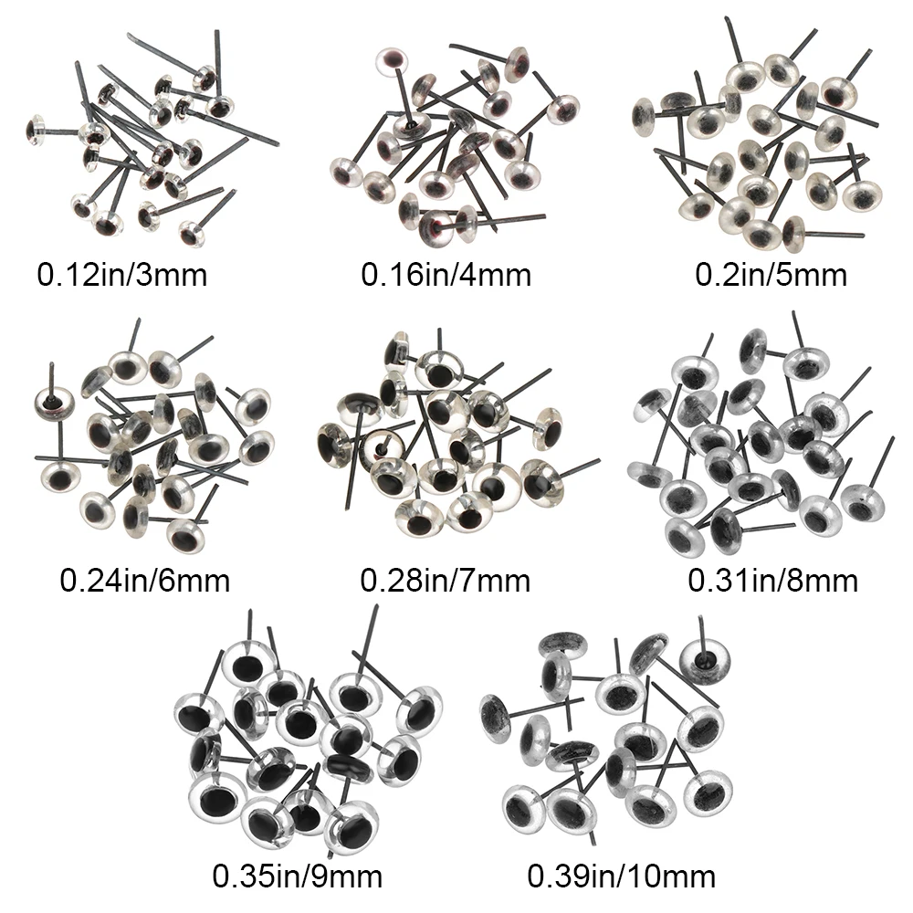 20/100 sztuk 3/5/7mm czarne oczy lalki szklane oczy filcowanie igłą pluszowe misie pluszowe oczy bezpieczeństwa oko lalki kukiełki akcesoria