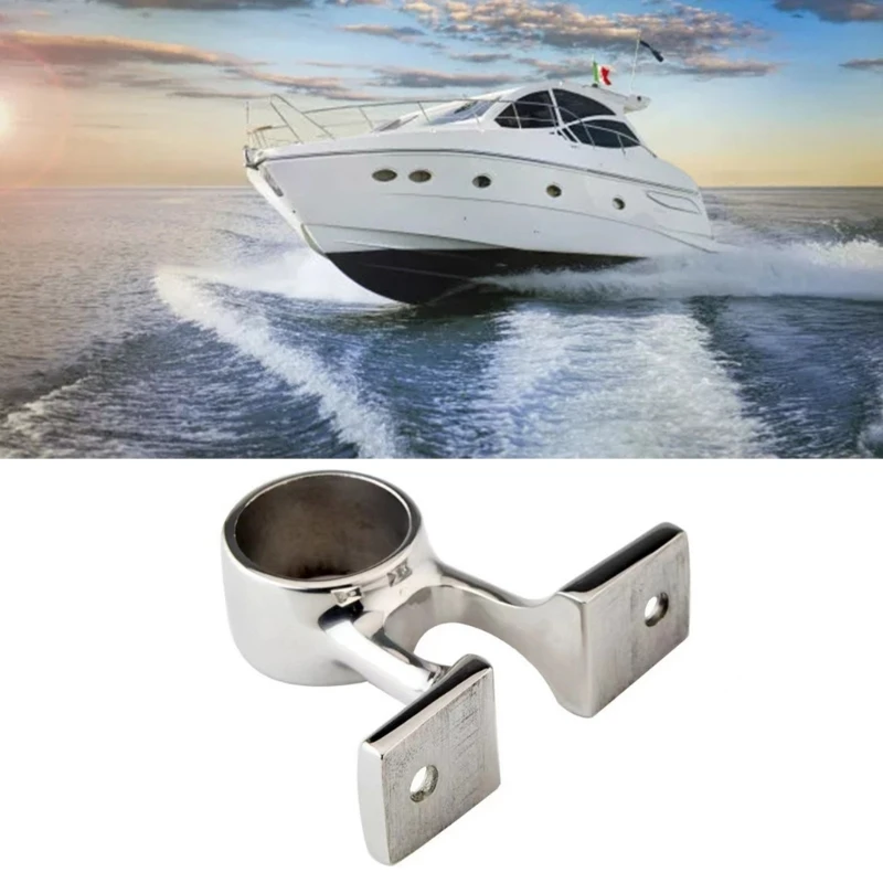 1pc Stainless Steel Hand Railing Fitting Center Bracket for 25mm Tubing Stable Durable Suitable for Watercrafts Marine Boat