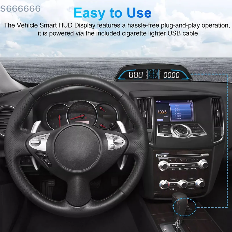 

G3 GPS HUD For All Car 12V Auto Speedometer Head Up Display Car Smart Digital Alarm Reminder Meter Electronics Accessories