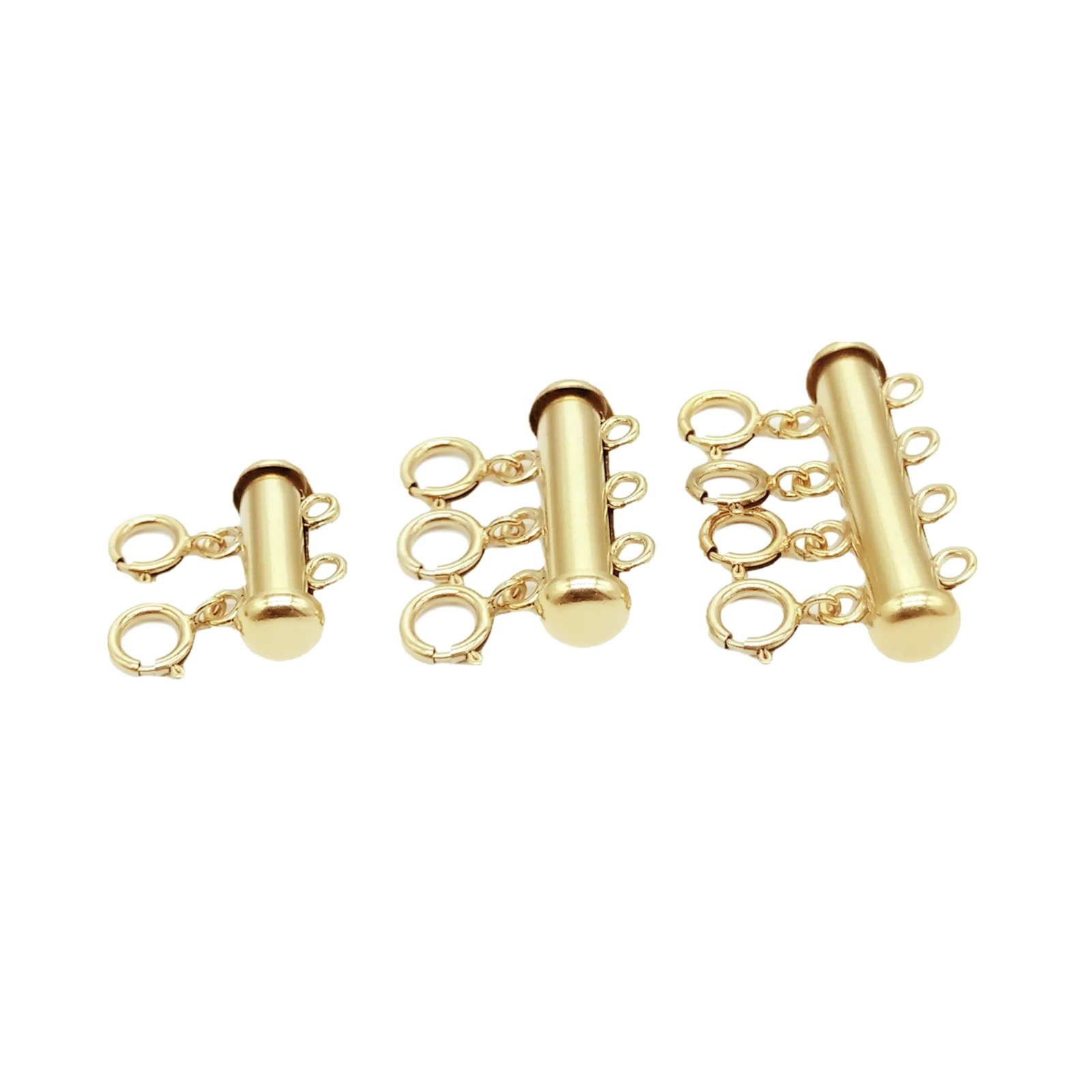 1 Piece Layered Detangler Tube Clasp in Sterling Silver with Gold Plated 2 3 4 5 6 7 8 Strands