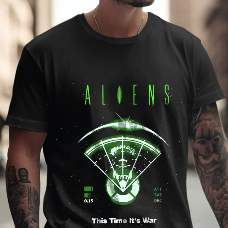 

The time It's war Retro Sic-fi Gift T-Shirt for man Aliens Graphic Clothes All size Tops S-6XL 100% cotton printed Unisex Tee