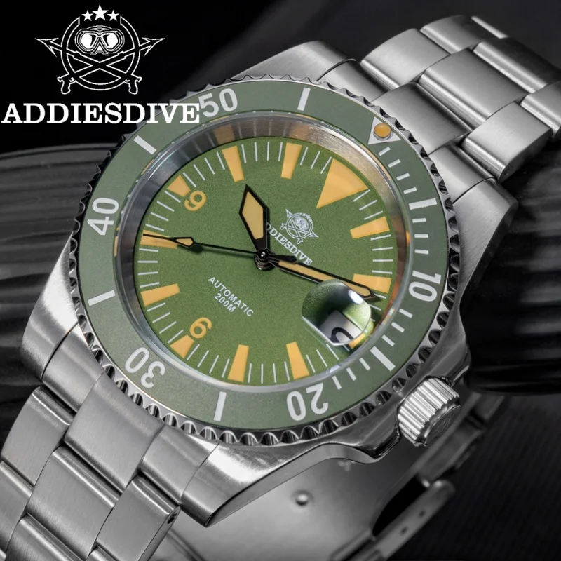 

ADDIESDIVE Top Brand Men Watch Sapphire Crystal C3 Luminous 316L Steel 200M Diving Ceramic Bezel Automatic Mechanical Watches