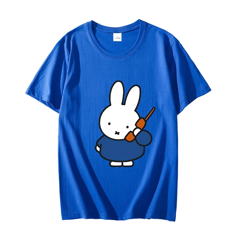 Miffy Rabbit T-Shirt New Cute Cartoon Girl Boy Tops Summer WOMEN MEN Clothing Adult Anime Figure Colore Tee Family Clothes Gift - view 4