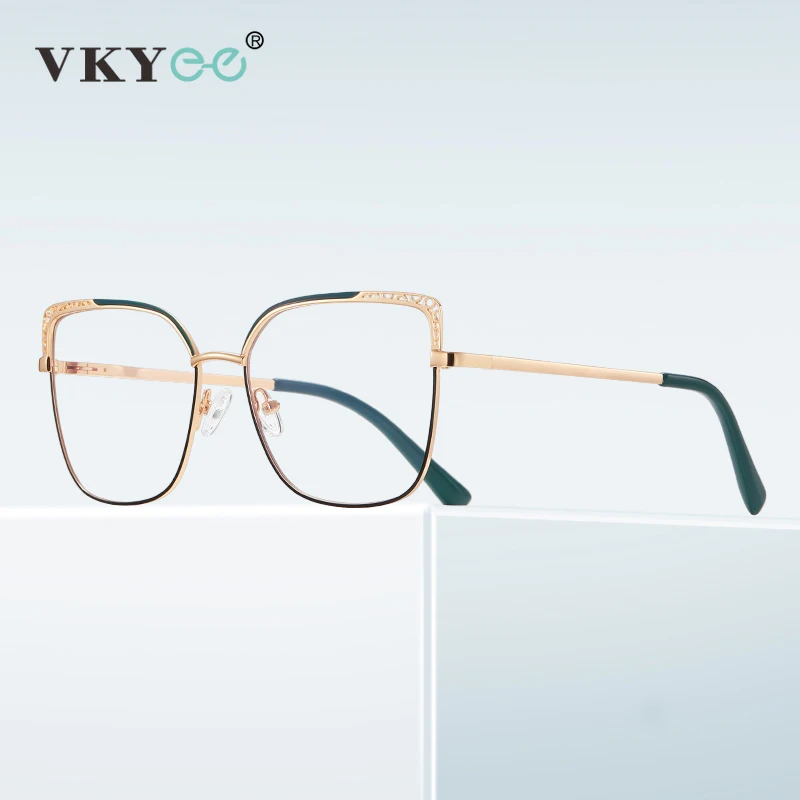 VICKY New Large Frame Reading Glasses for Women Fashionable Design Anti-blue Light Customizable Prescription Glasses 3114