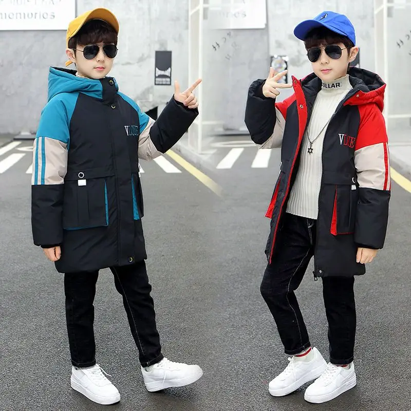 Boys Down Coat Jacket Cotton Outerwear Windbreak 2023 Newest Thicken Velvet Winter Warm Christmas Gift Children's Clothing