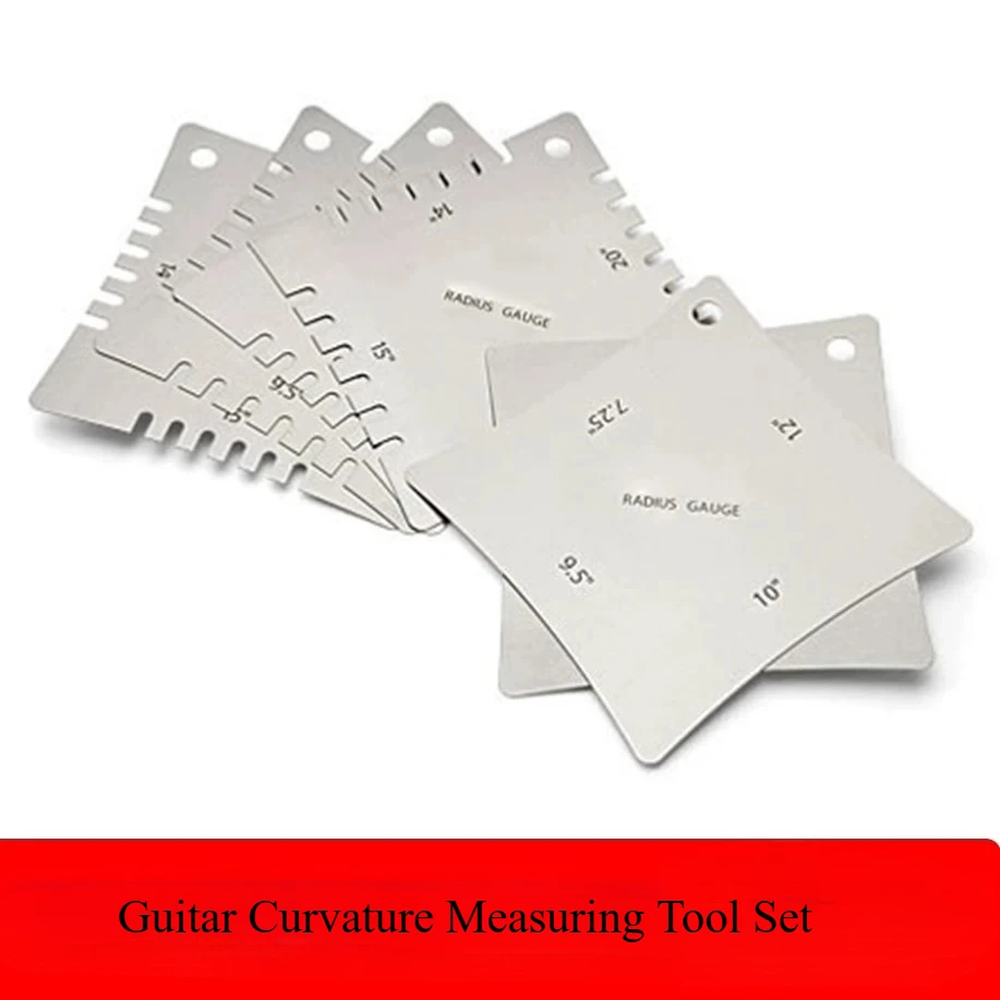 

Stainless Steel Guitar Radius Gauge Set for Fretboard Fret Leveling Luthier Tool