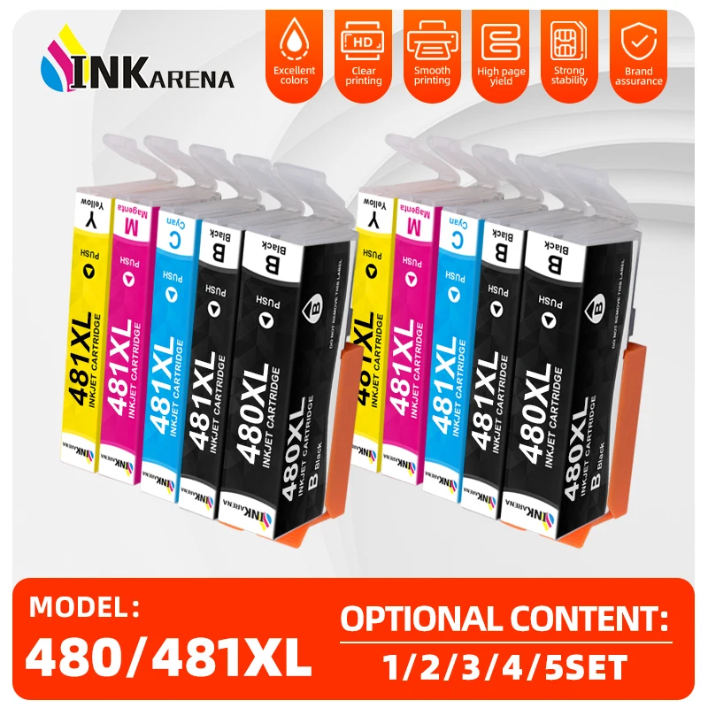 Compatible For Canon 480 481 PGI-480 CLI-481 Ink Cartridge PIXMA Printer TS6140 TS6240 TS6340 TS704 TS9540 TS9541C TR7540 TR8540