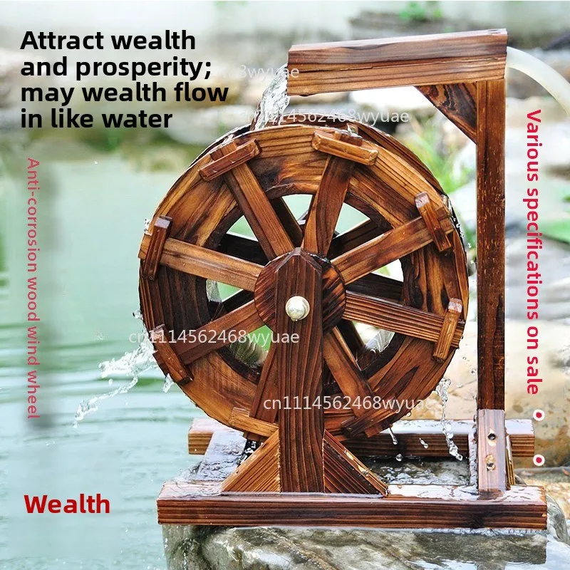 Large fish pond/aquarium/courtyard waterwheel/retro water feature, made of anti-corrosion wood for outdoor use.