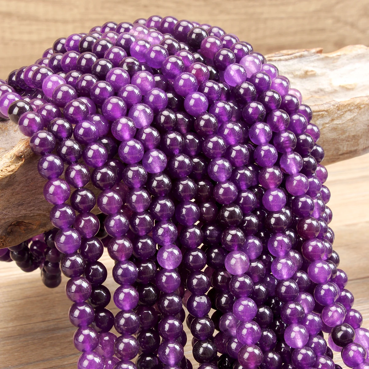 Yumfeel Natural Amethyst Beads 4/6/8mm Used for Jewelry Making, Necklaces, Bracelets, Earrings, Foot Chains DIY Accessories