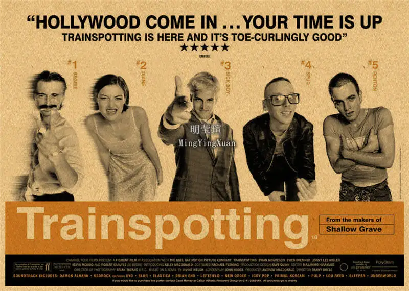 Classic Film Trainspotting Nostalgia Poster Kraft Paper Vintage Poster Wall Art Painting Study Aesthetic Art Wall Stickers 4K HD