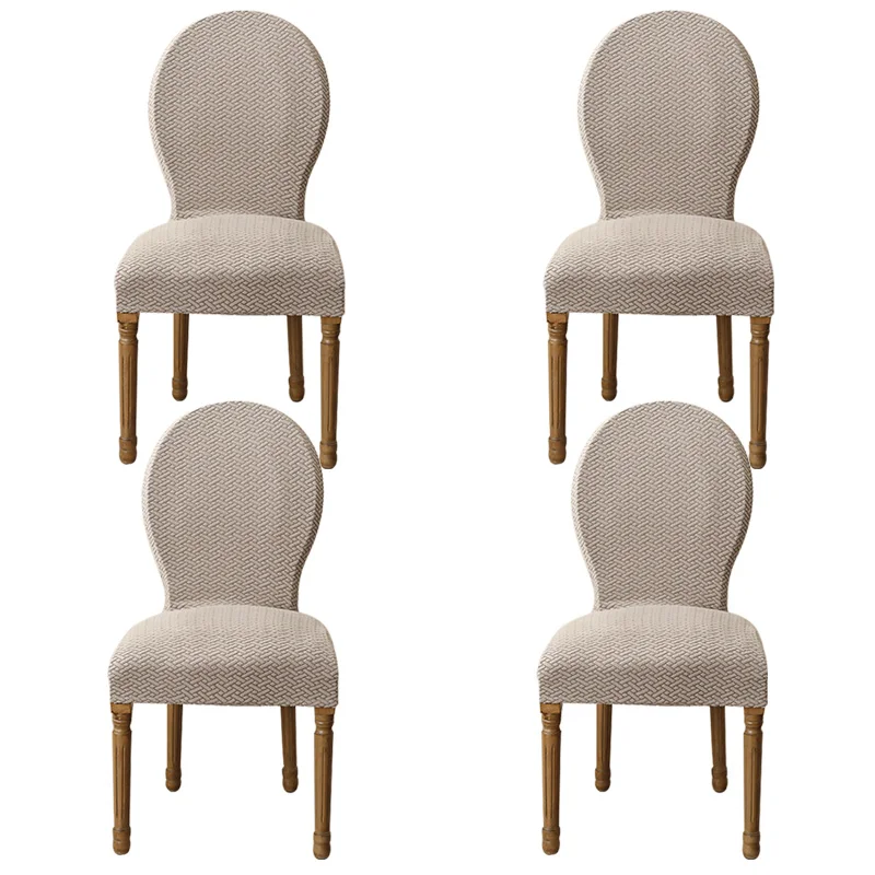 1Pc Nordic T-Jacquard Chair Cover Stretch Spandex Dining Chair Covers for All Seasons Family Wedding Kitchen Hotel Home Decor