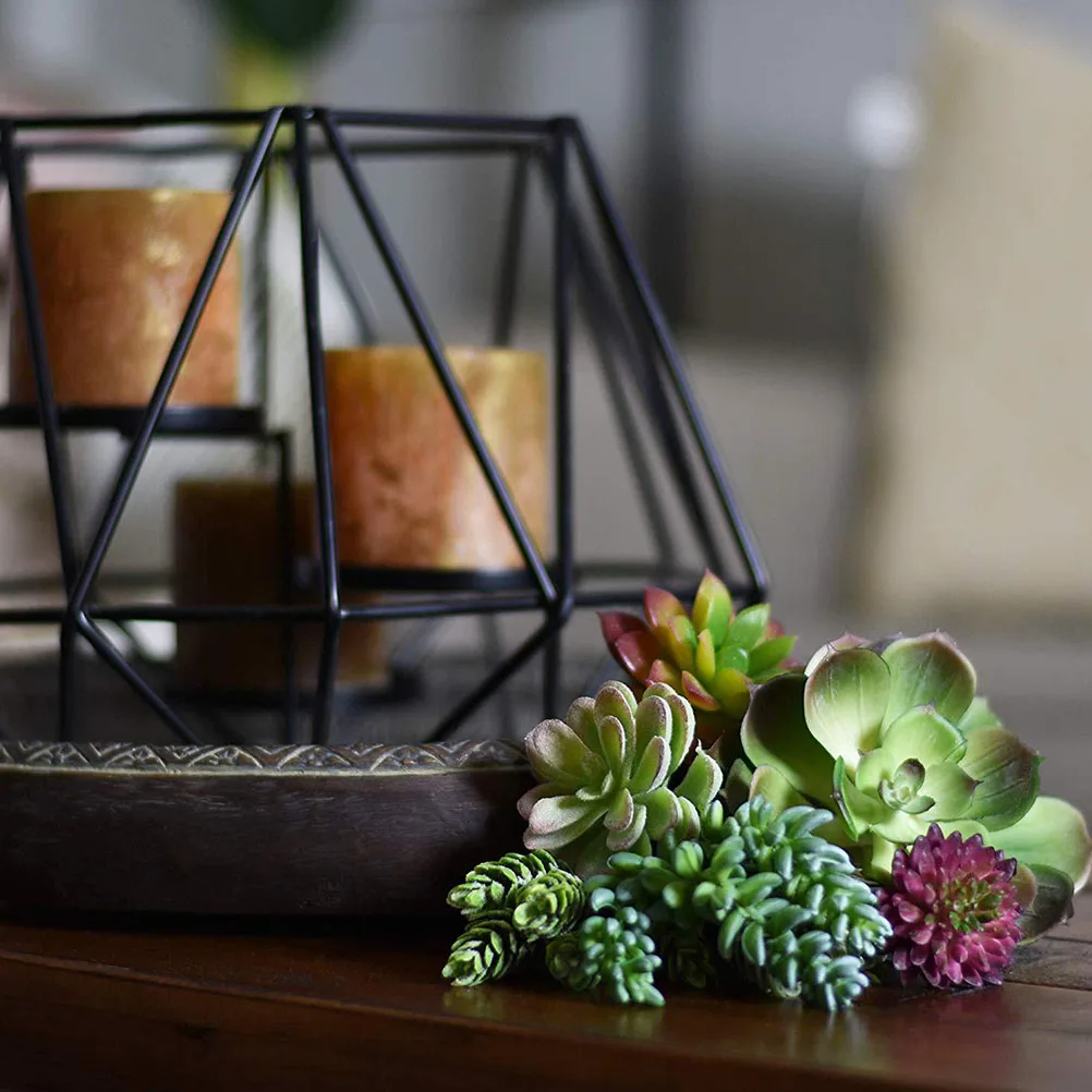 

14Pcs Exquisite Imitated Succulents Lifelike Plant Wall Decorations No Daily Beautiful Creative Present Set Green