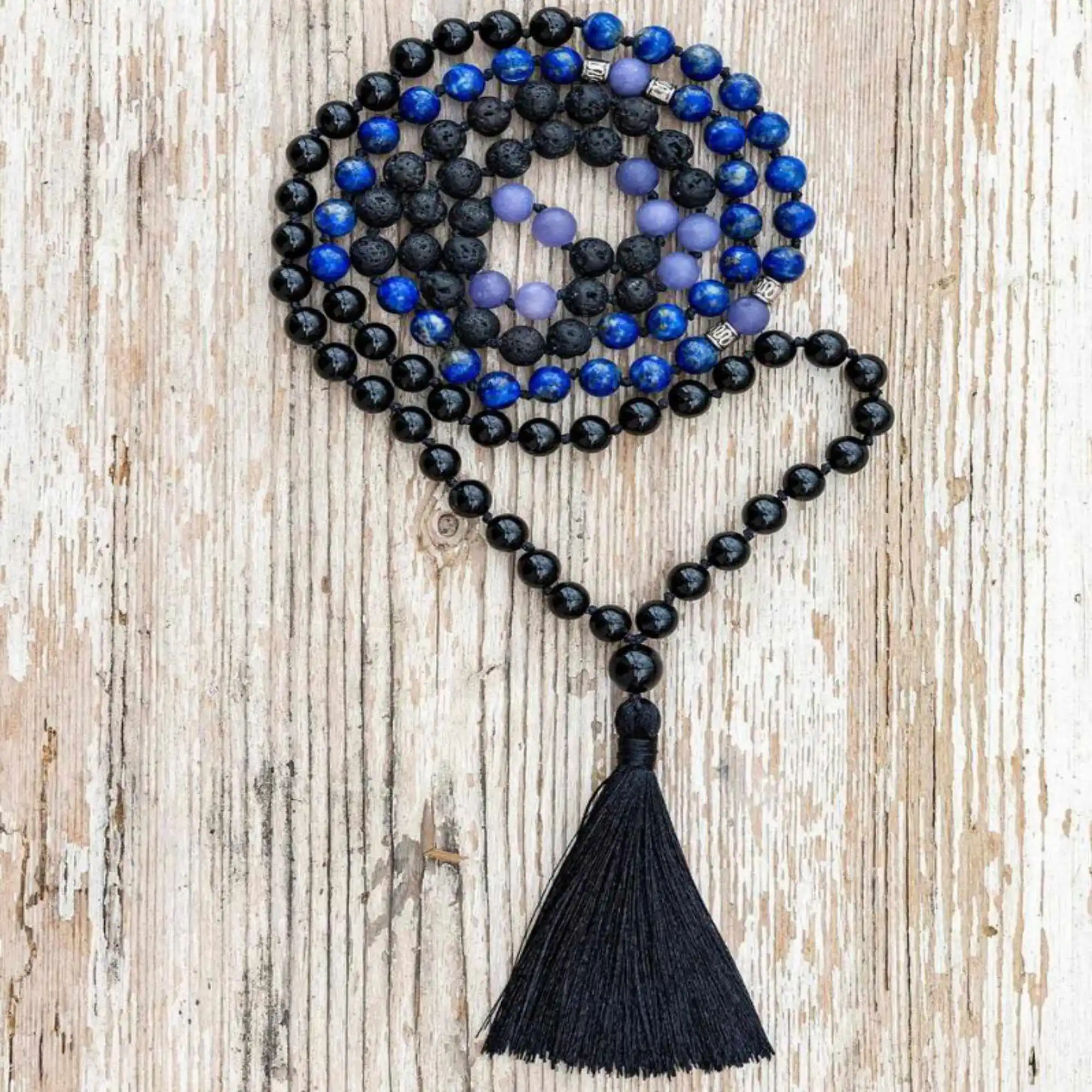 8mm Natural knot 108 agate lava Lapis Lazuli beads necklace Diy Chic Dark Matter Elegant Inspiration Colorful Practice Emotional