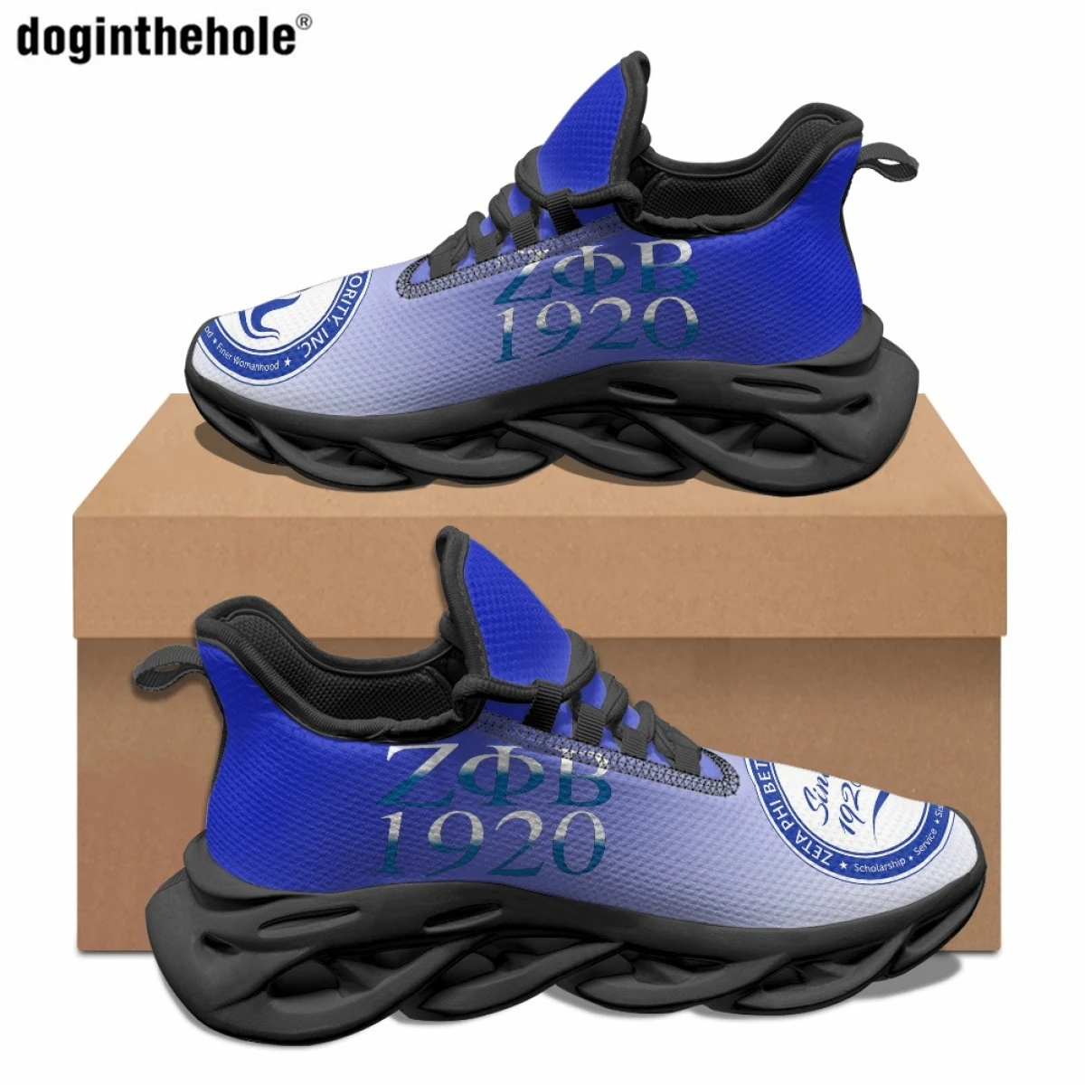 

Doginthehole Zeta Phi Beta Sorority Design Casual Sneakers for Ladies Fashion Summer Outdoor Running Shoes Classic Lace Up