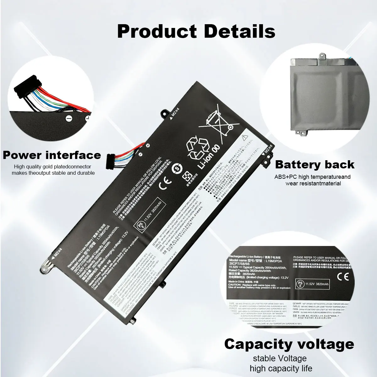 Imagem -03 - Dxt-bateria do Portátil para Lenovo Thinkbook 14 15 g2 g3 Série Itl K4e-are K4e-itl Series L19m3pda L19c3pda L19c3pda Novo