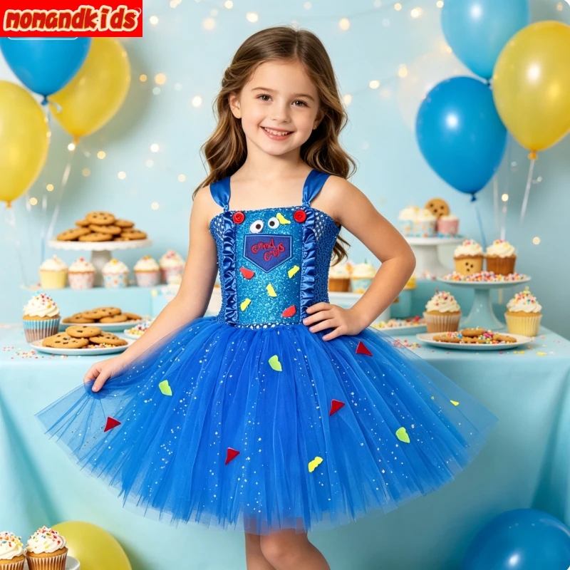 Horror Ghost Doll Shimmer Tulle Tutu Gown Classic Movie Villain Cosplay Outfit for Halloween Carnival Spooky Theme Party Prop