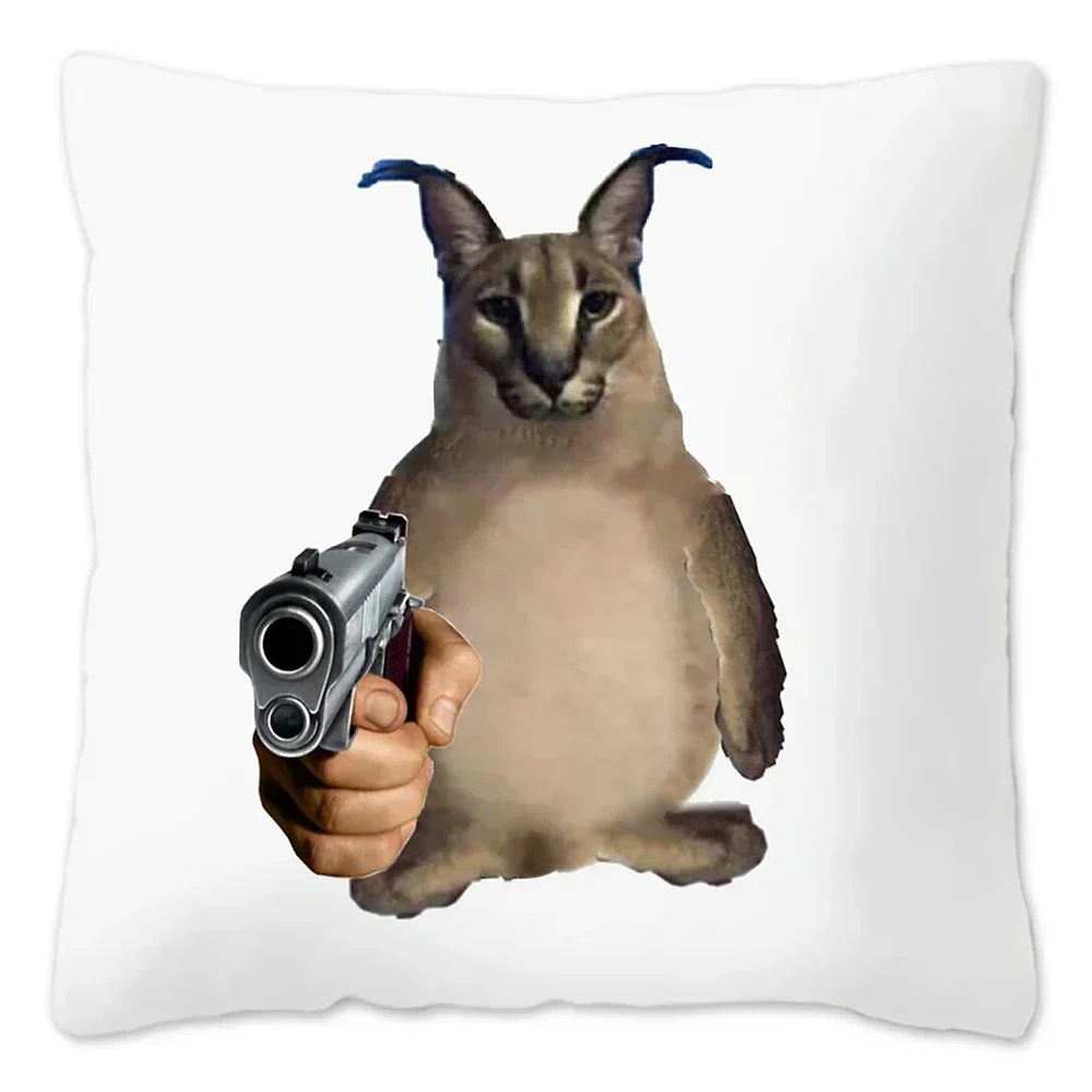 Floppa Cute Meme Poszewka na poduszkę 40x40 Home Decor Dakimakura Funny Caracal Cat Poszewka na poduszkę do salonu Housse De Coussin