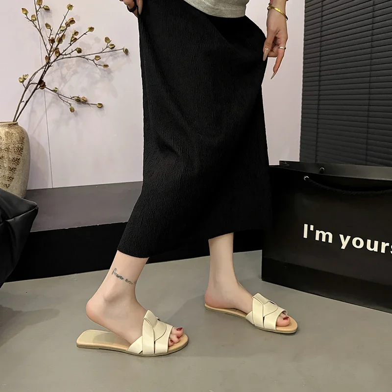 Neue Sommer-Designer-Damen-Hausschuhe in Unifarben, Modische Pantoffeln, Zapatos De Mujer, Damenschuhe, Hausschuhe für Damen, Damenschuhe – Detail 18