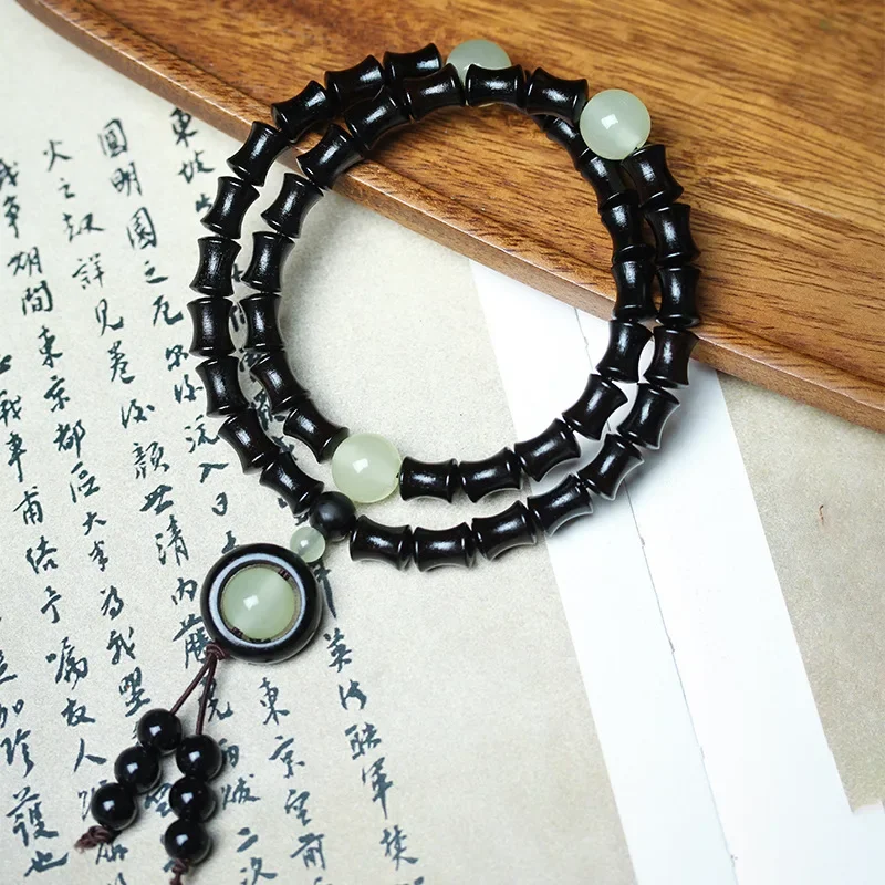 

Natural Purple Light Blackwood Bamboo Hand-Held Chain DIY Men and Women Vintage Buddha Beads Plate Crafts Decoration Gift