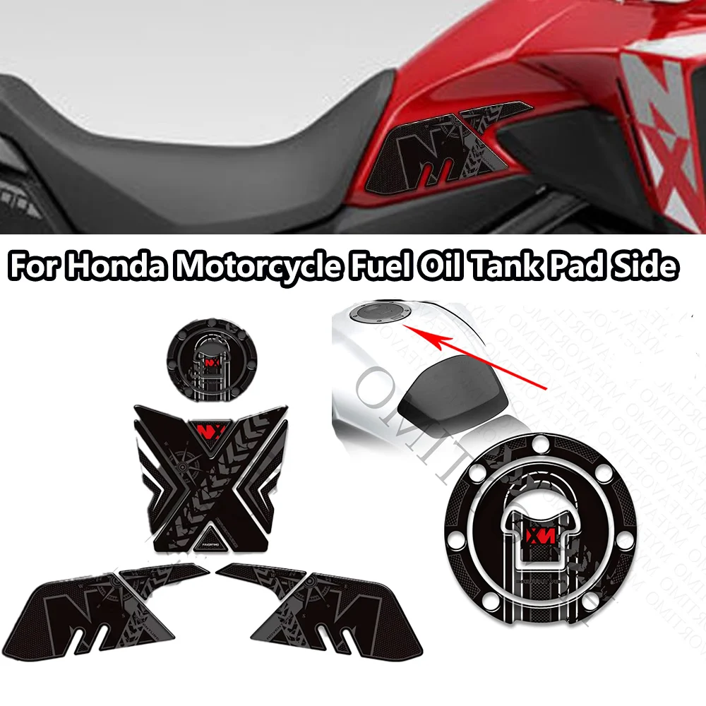 For Motorcycle Fuel Oil Tank Pad Side Knee Protector Stickers Decals Kit For Honda NX 400 NX 500 2024