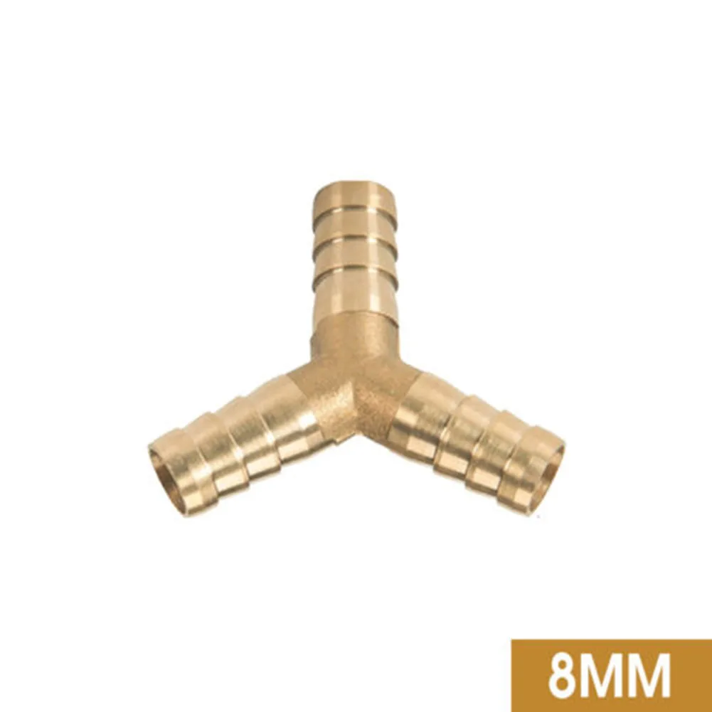 1Pcs BRASS Y Type Fuel Hose Joiner Piece 3 WAY Fuel Water Air Pipe TEE CONNECTOR 6-12mm All Copper Material Brass Fuel Hose