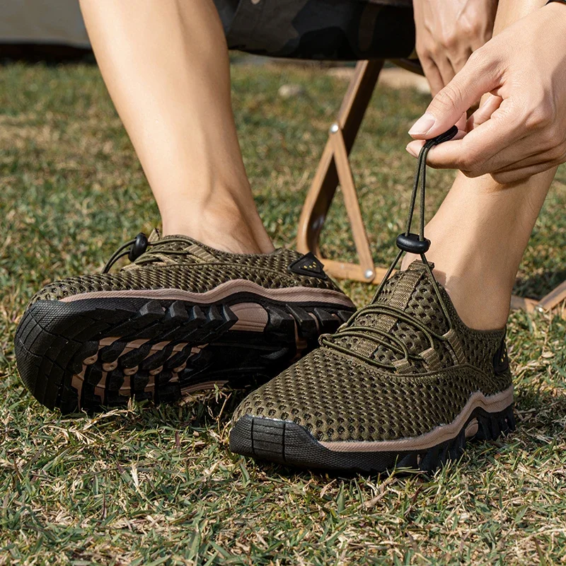 Zapatos de senderismo antideslizantes para hombre, zapatillas transpirables para caminar en la playa, entrenamiento, Verano