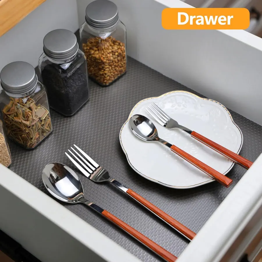 EVA Moisture-proof Mat Cut-to-size Charcoal Black Non-slip Kitchen Fridge Shelf Liner Desk Drawer Mat Multi-size