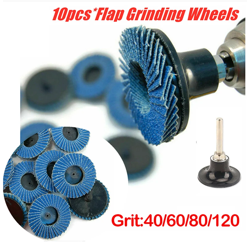 10/20PCS Flap Sanding Discs 50mm 40/60/80/120 Grit Zirconium Oxide Grinding Wheel Blade Angle Grinder Abrasive Polishing Tool